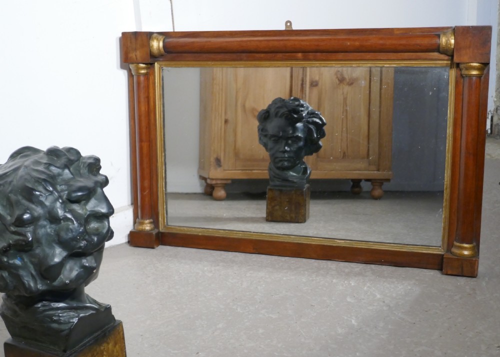 Regency Style Mahogany and Gilt Over Mantle Mirror View V