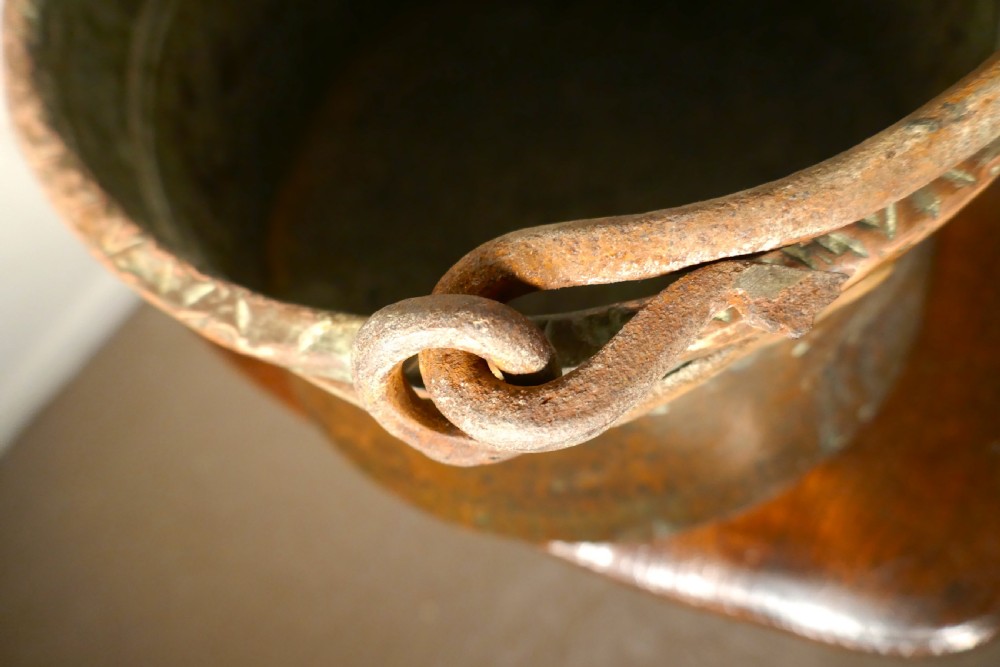 Early 19th Century Beaten Copper Cooking Pot, Cauldron  View IV