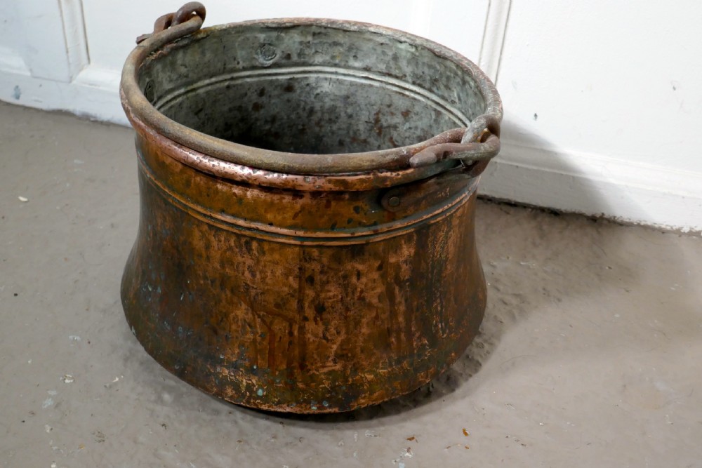 Early 19th Century Beaten Copper Cooking Pot, Cauldron 