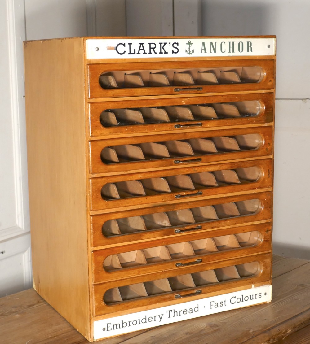 Clark’s Anchor Cotton Haberdashery Advertising Drawers Cabinet View VI