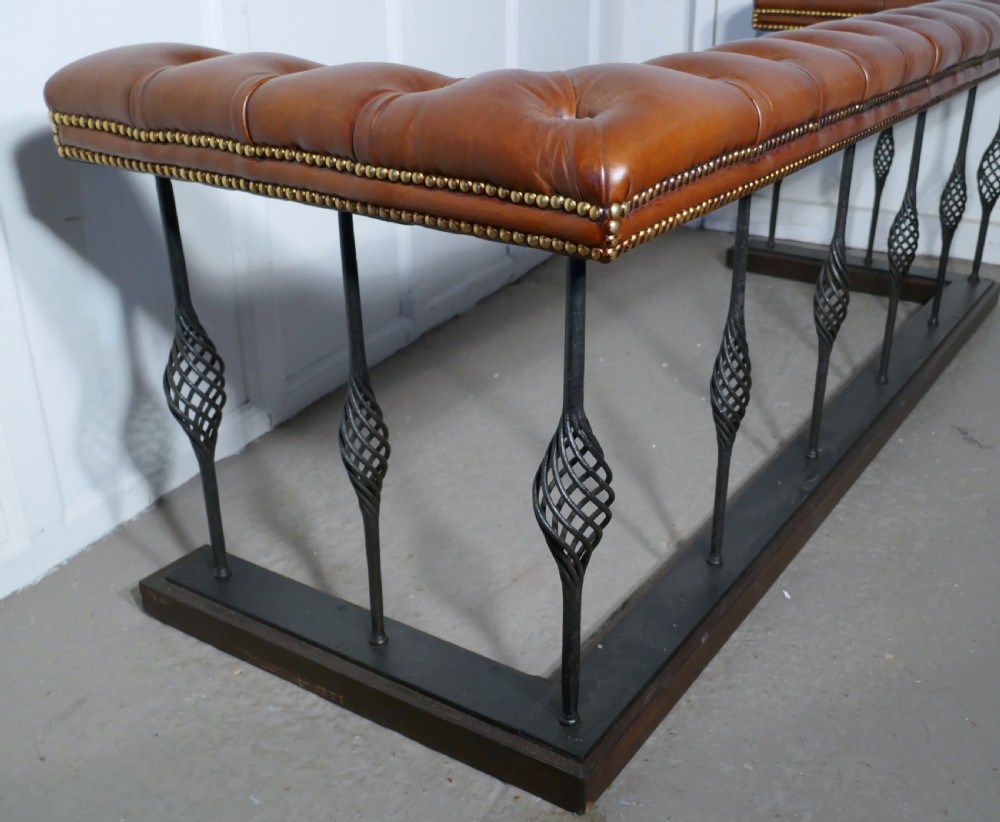A Large Wrought Iron and Leather Club View V