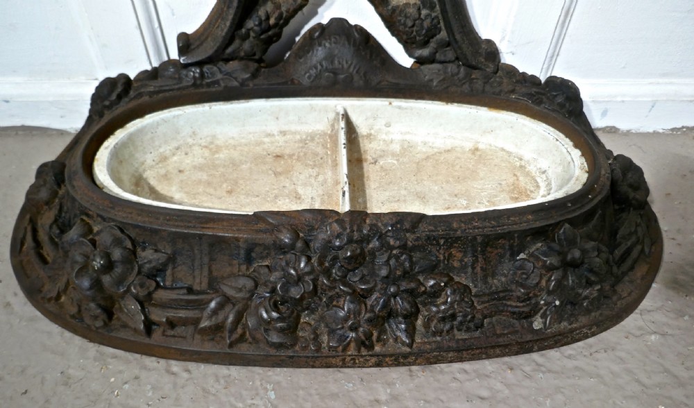Superb French Cast Iron Hall Stand, Signed Corneau Freres Charleville View VI