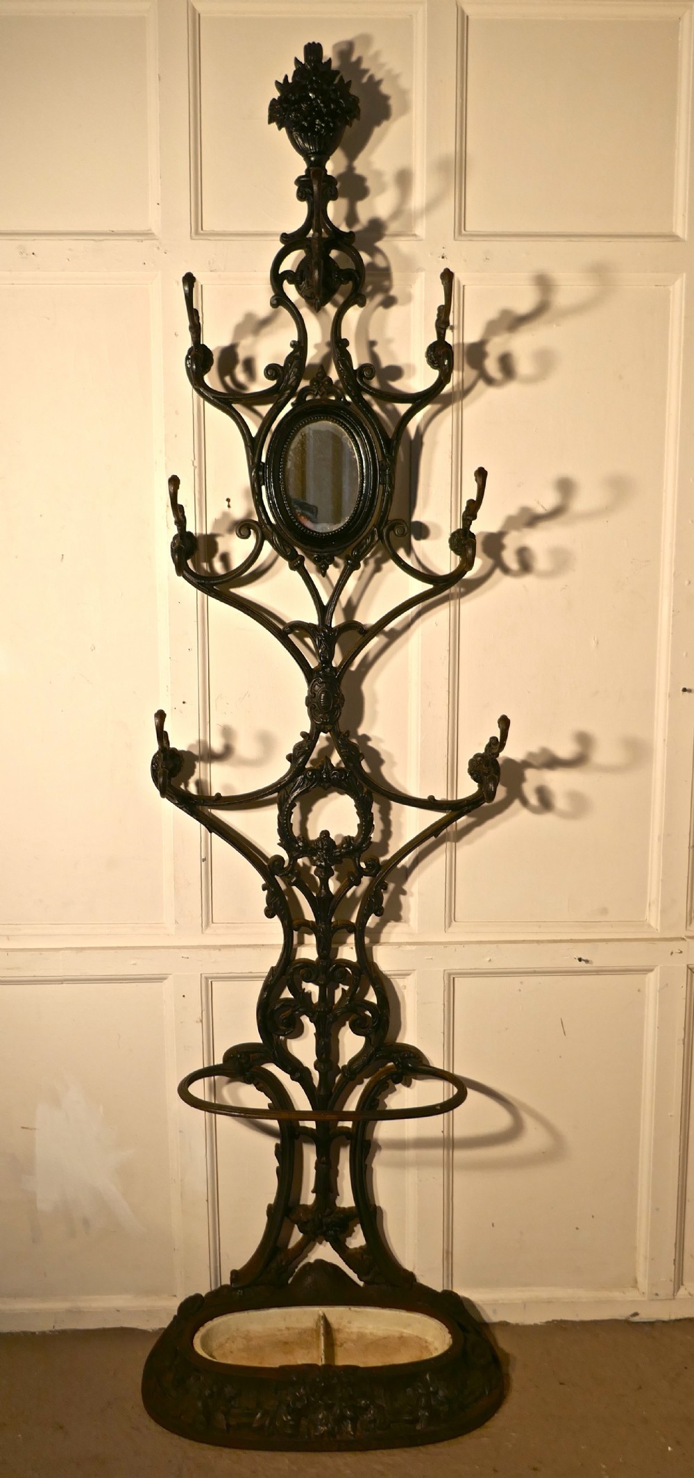 Superb French Cast Iron Hall Stand, Signed Corneau Freres Charleville