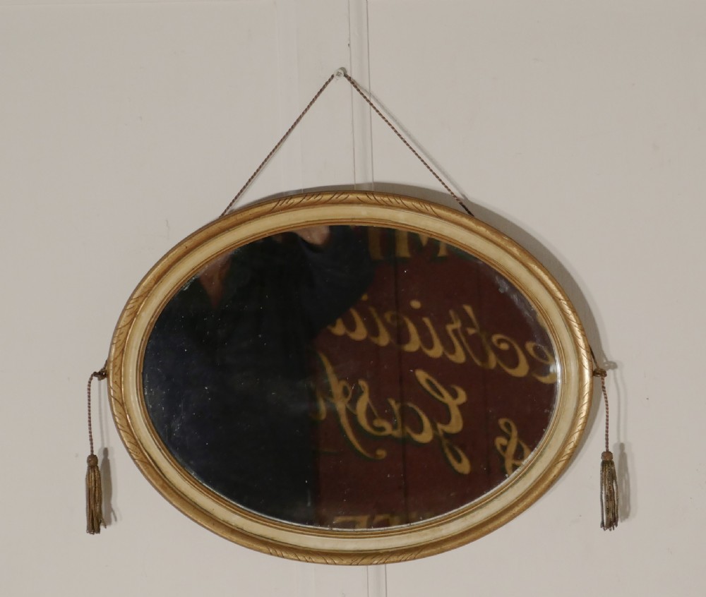 Napoleon III Oval Gilt and Painted Wall Mirror