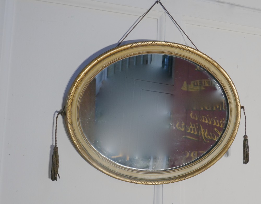 Napoleon III Oval Gilt and Painted Wall Mirror View II