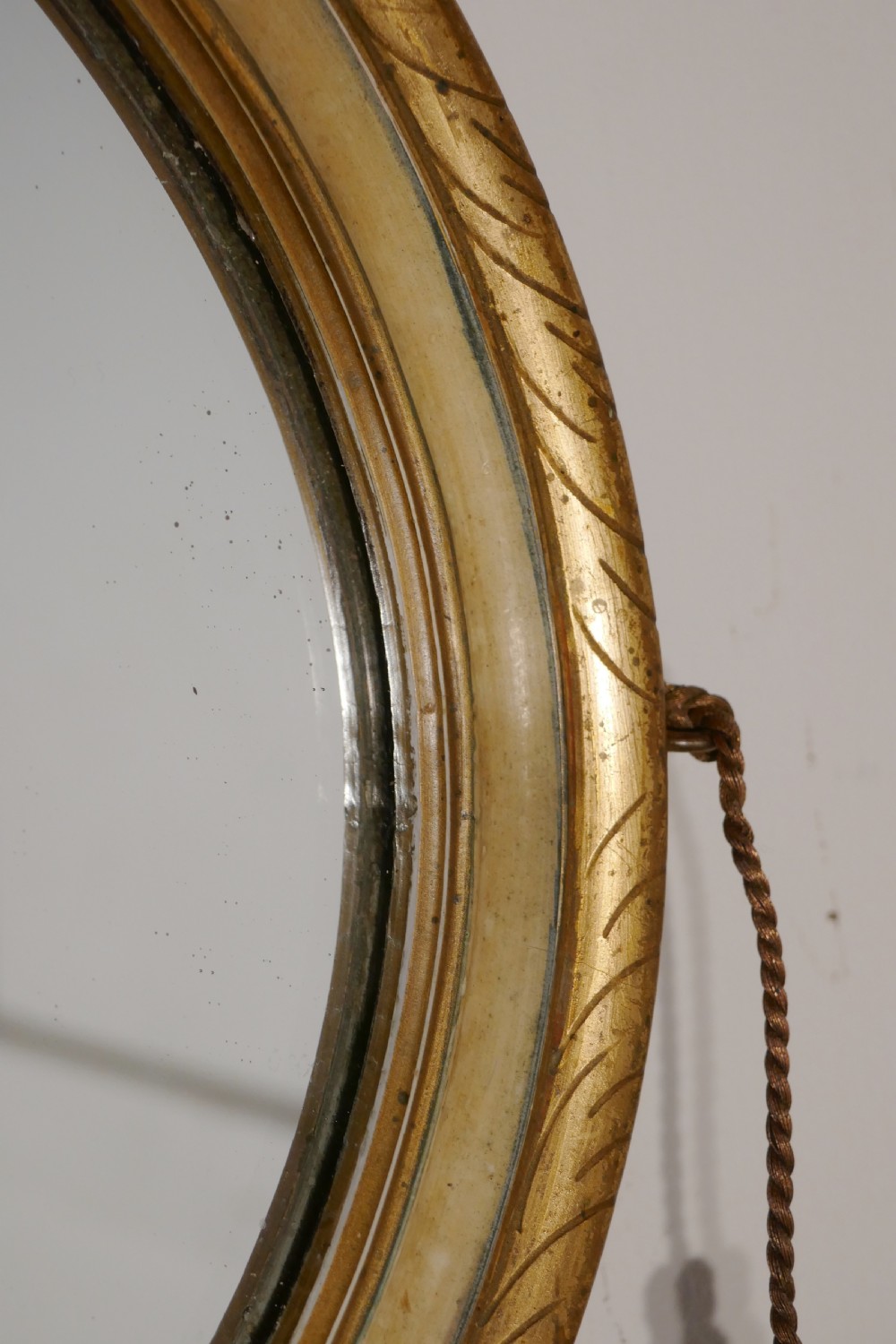 Napoleon III Oval Gilt and Painted Wall Mirror View III