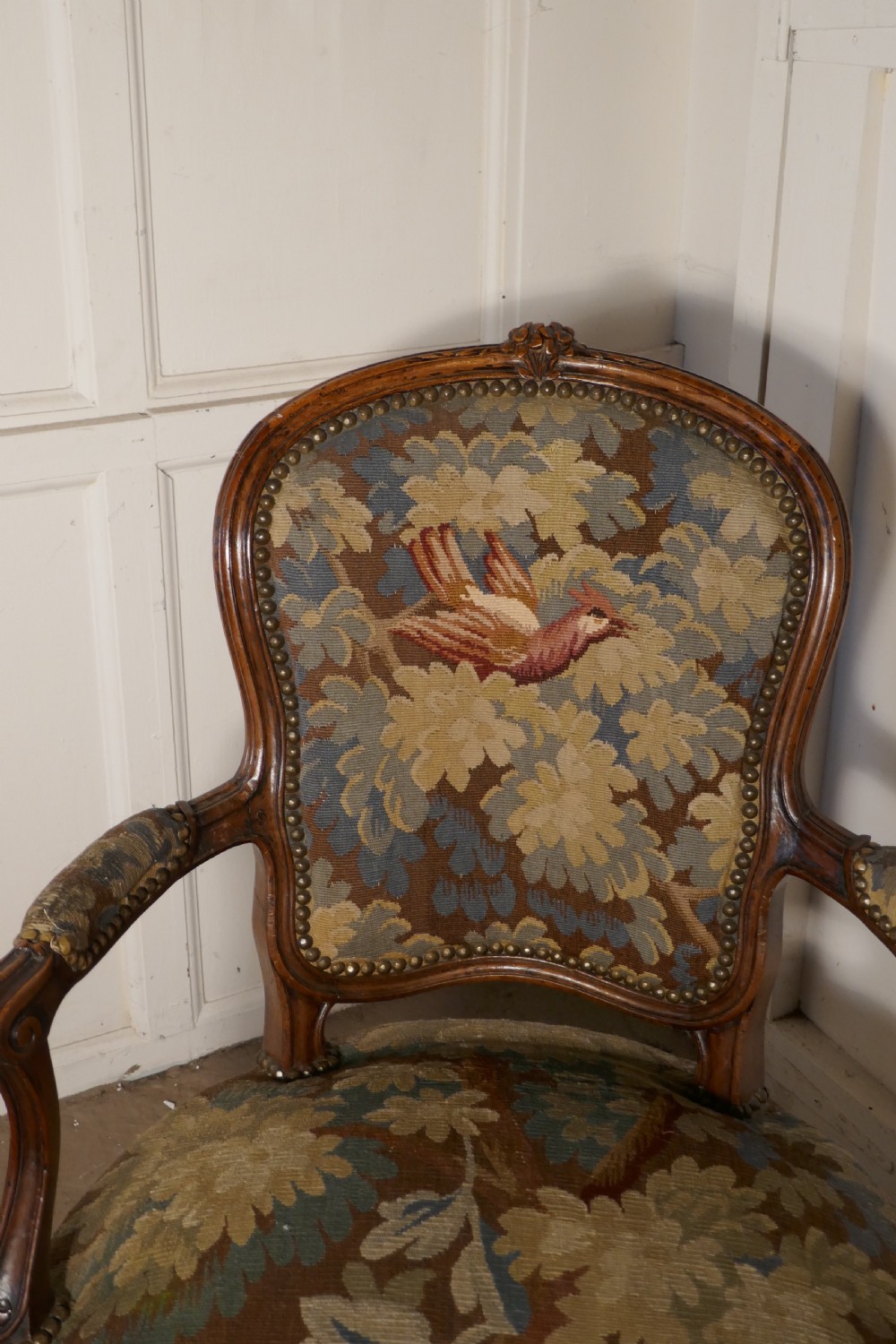 A pair of French Arts and Crafts Walnut Salon Chairs  View II