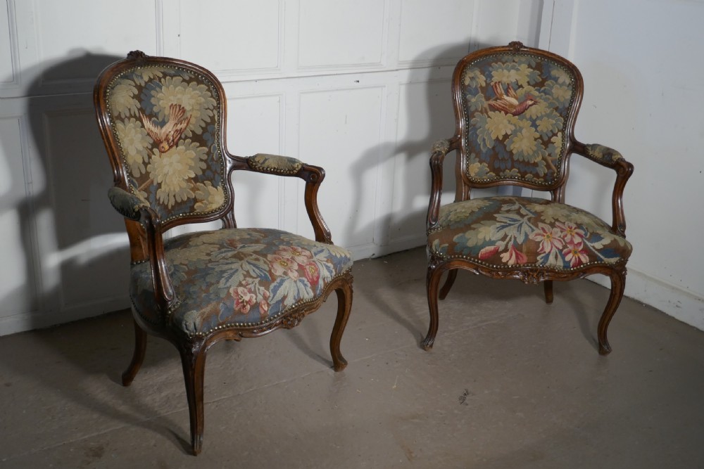 A pair of French Arts and Crafts Walnut Salon Chairs  View VI