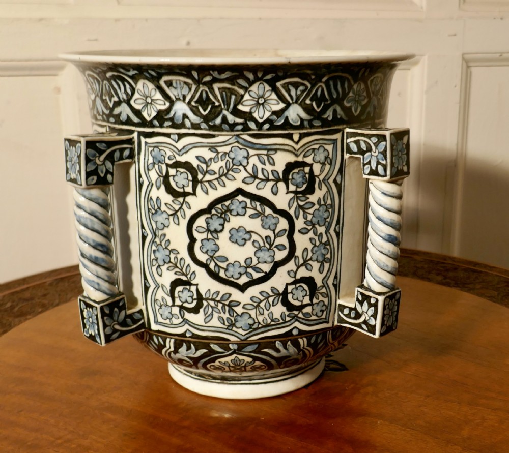 Large Bretton Folk Art Jardiniere  View IV