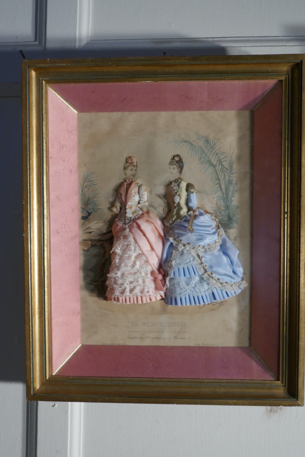 19th Century French Appliqué Framed Fashion Salesman Samples View VI
