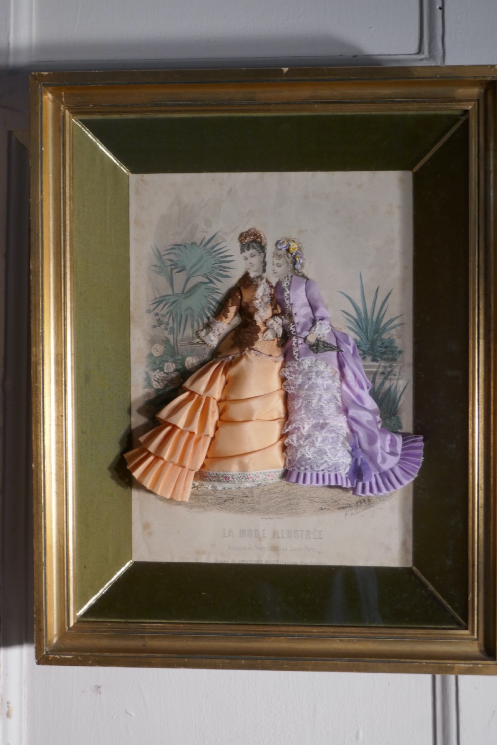 19th Century French Appliqué Framed Fashion Salesman Samples View VII