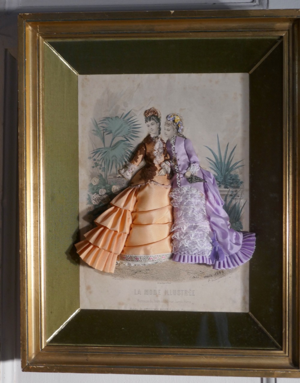 19th Century French Appliqué Framed Fashion Salesman Samples View VIII