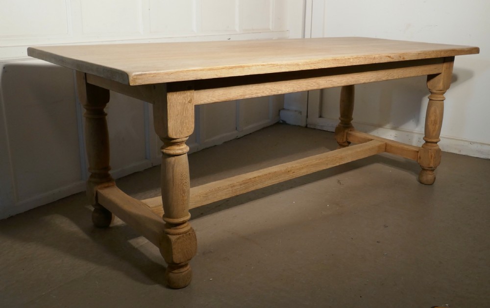 French Bleached Oak Farmhouse Table