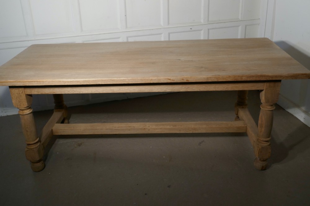 French Bleached Oak Farmhouse Table View II