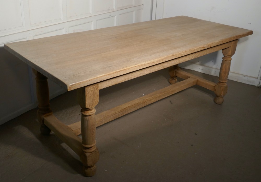 French Bleached Oak Farmhouse Table View III