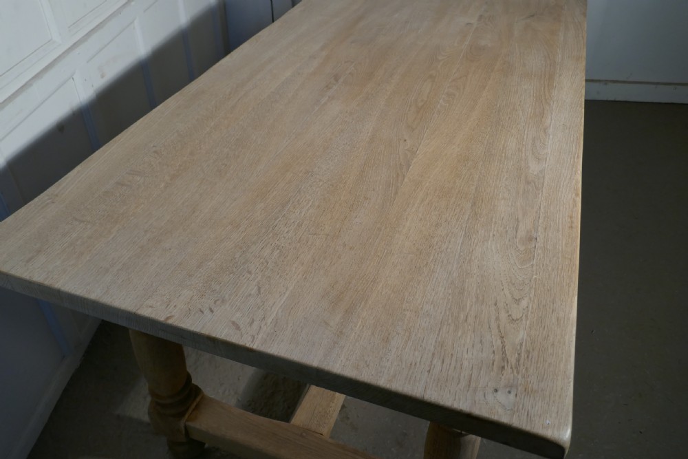 French Bleached Oak Farmhouse Table View VI