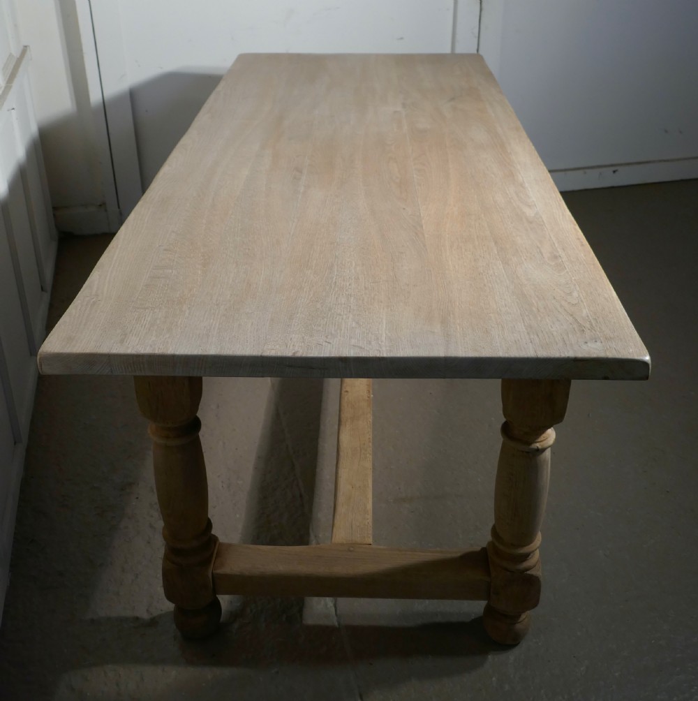 French Bleached Oak Farmhouse Table View VII