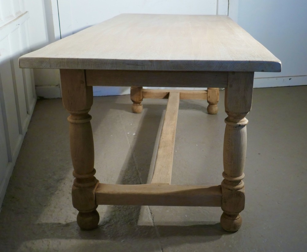 French Bleached Oak Farmhouse Table View VIII