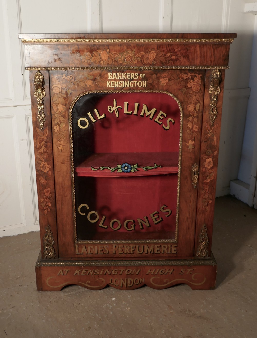Superb Figured Walnut Perfume Cabinet from Barkers of Kensington