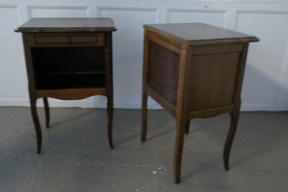 Pair of French Country Oak Bedside Cabinets  View VII