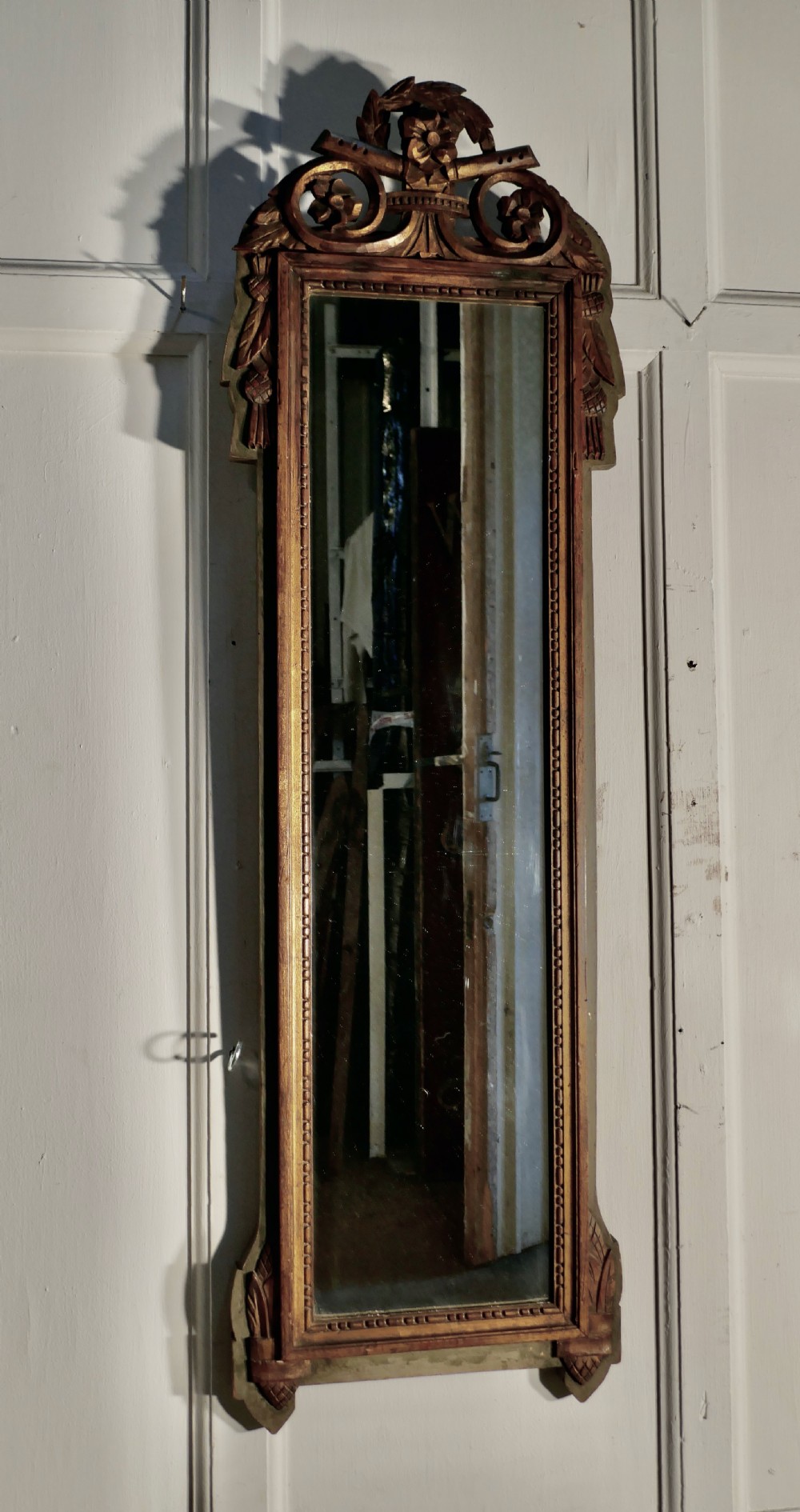 Napoleon III, Distressed, Faded Long Wall Mirror View V