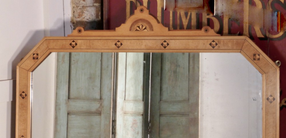 Large Victorian Arts and Crafts Over Mantle Mirror   View III