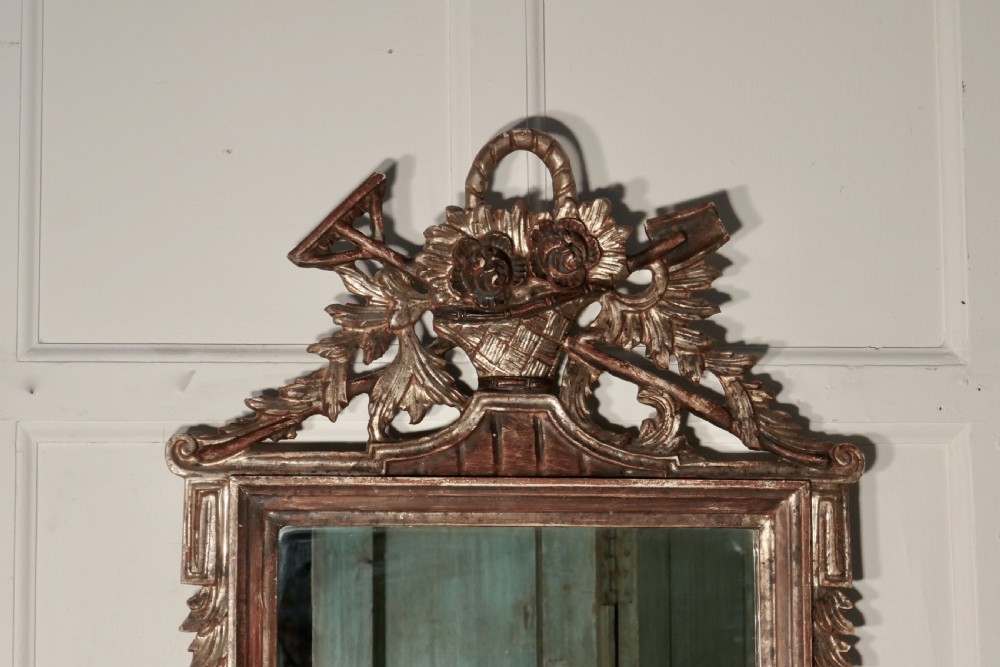 Napoleon III, Distressed, Faded Wall Mirror on a Gardening Theme  View III