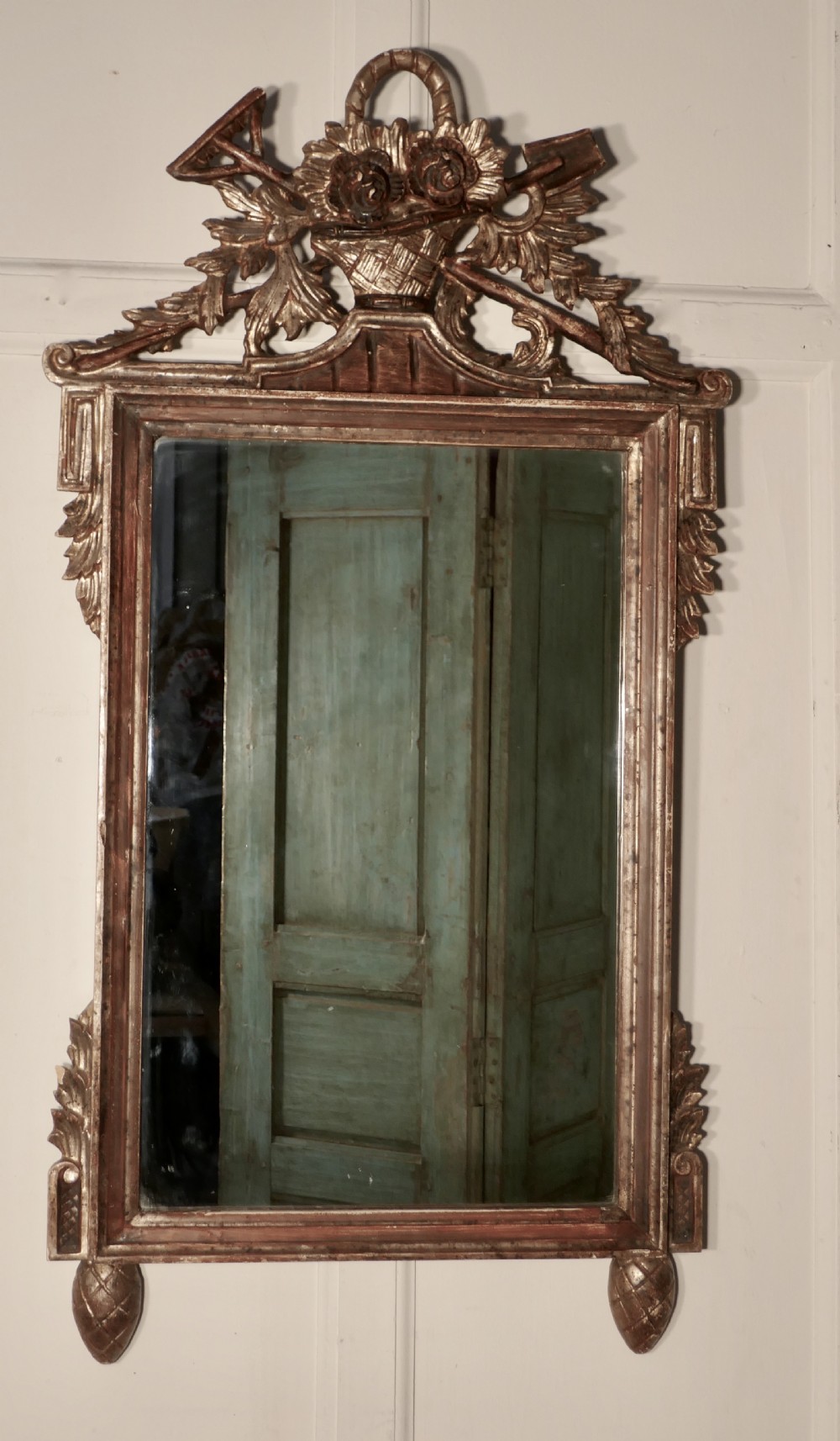 Napoleon III, Distressed, Faded Wall Mirror on a Gardening Theme  View IV