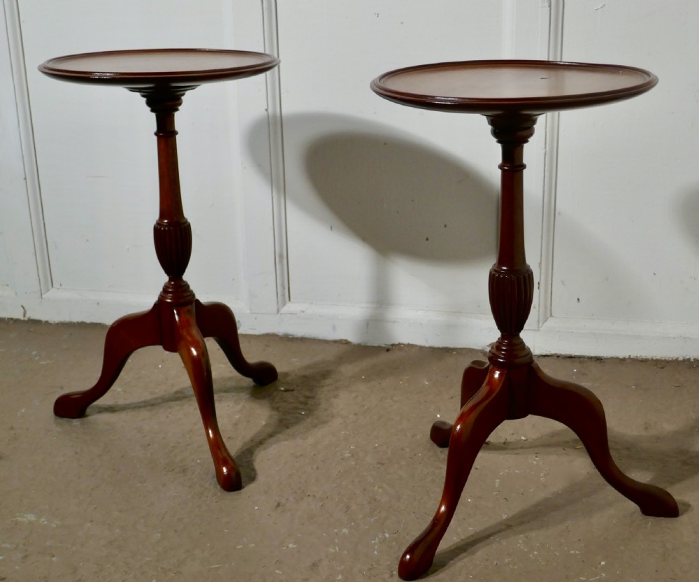 A Pair of Small Mahogany Wine Tables