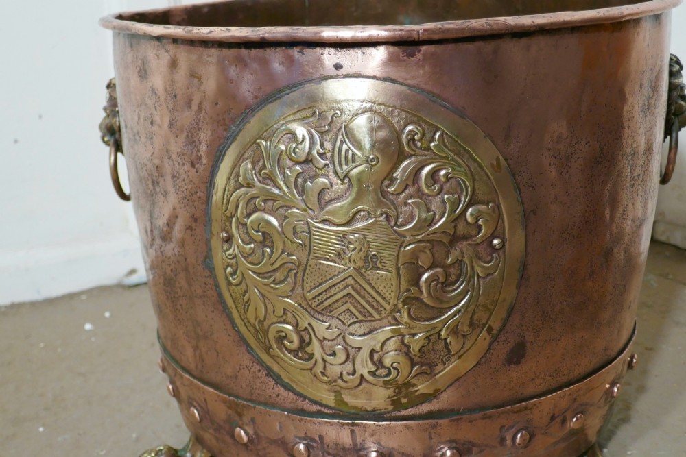 19th Century Copper Log Bin View II