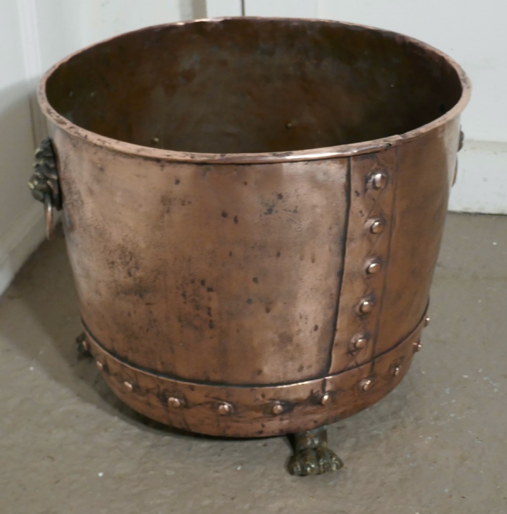 19th Century Copper Log Bin View V