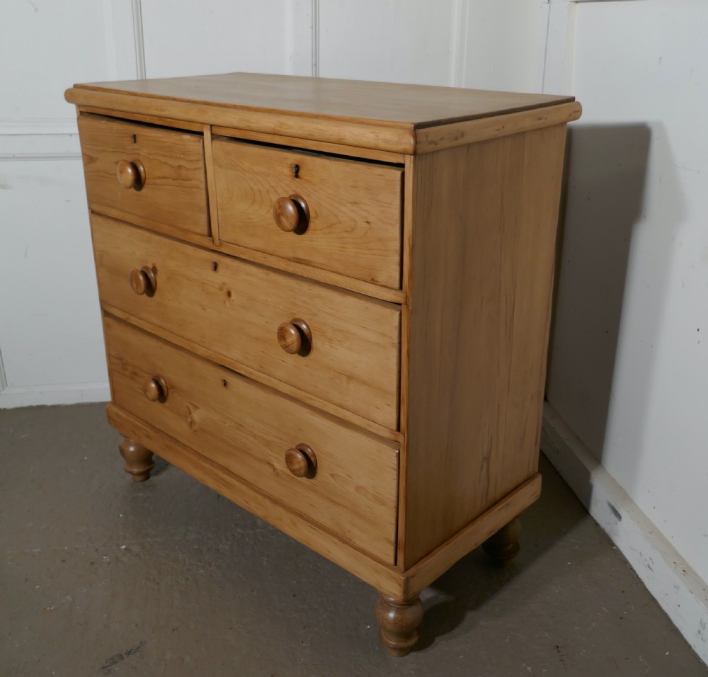 Victorian Stripped Pine Chest of Drawers View II