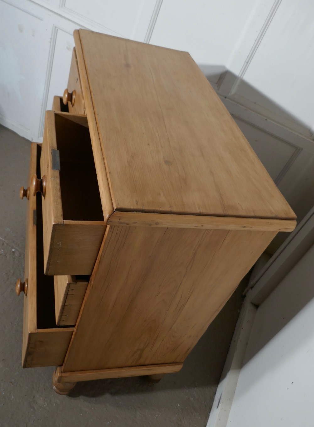 Victorian Stripped Pine Chest of Drawers View III