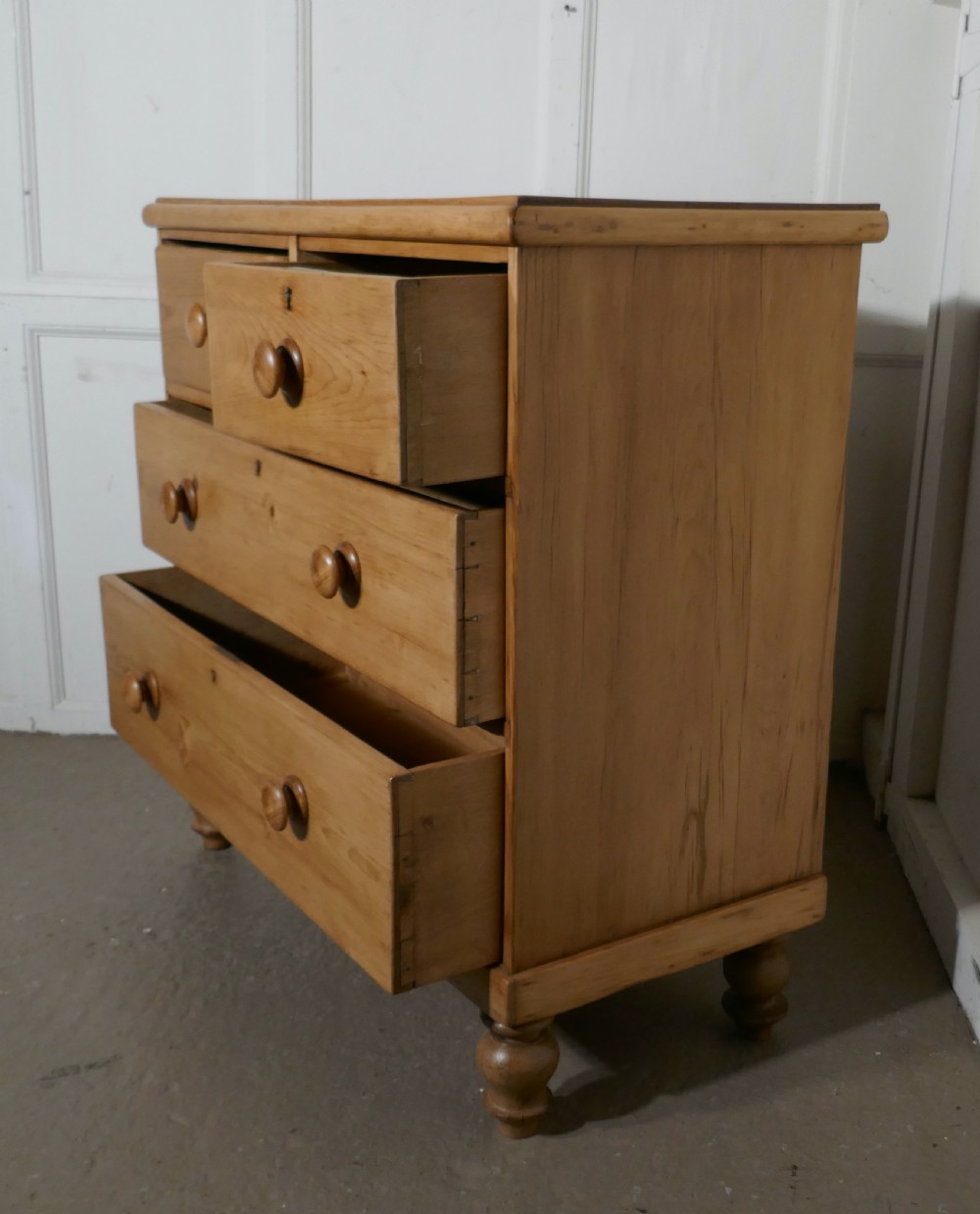 Victorian Stripped Pine Chest of Drawers View IV