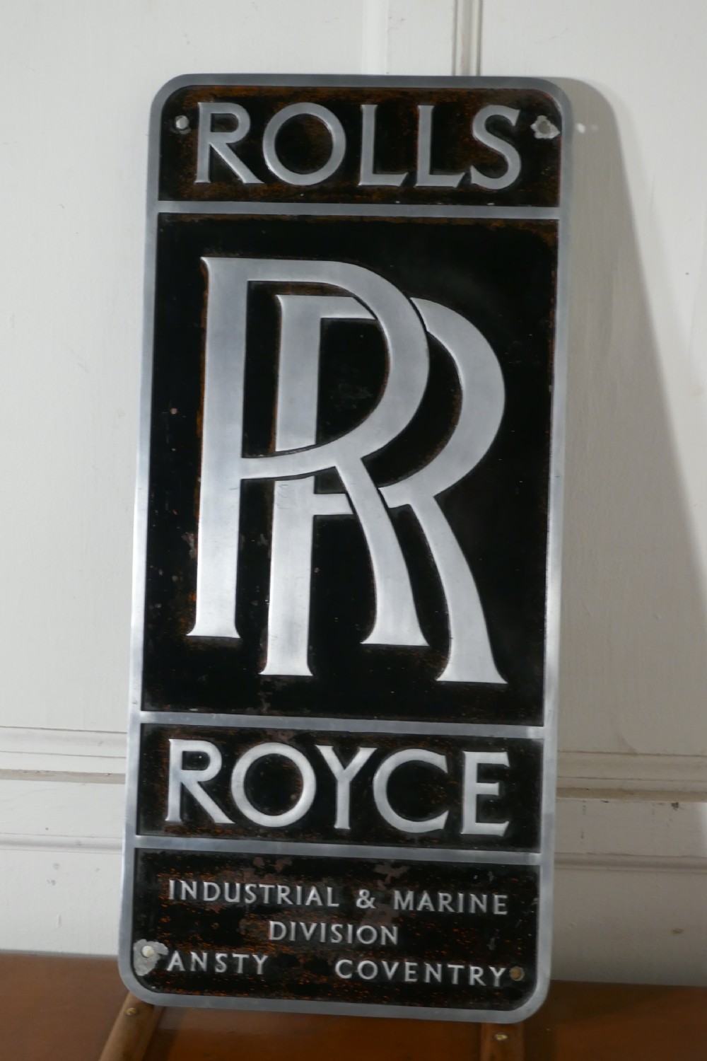 Large Original Cast Aluminium Rolls Royce Garage Wall Plaque 