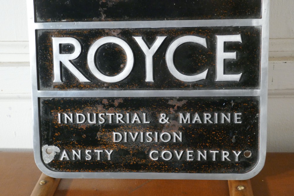Large Original Cast Aluminium Rolls Royce Garage Wall Plaque  View II