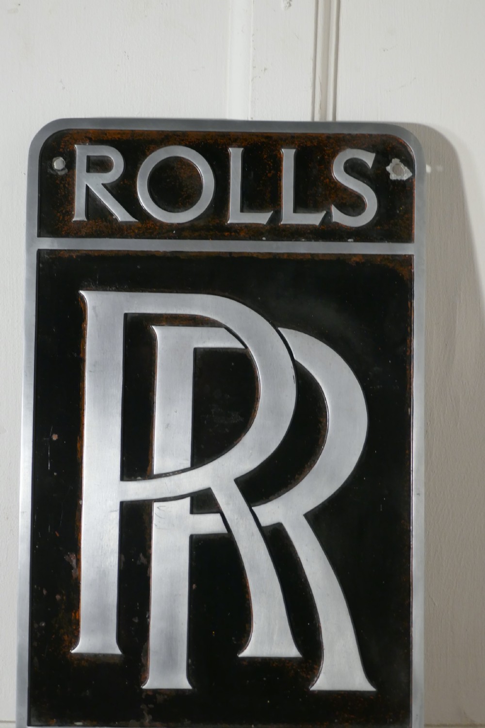 Large Original Cast Aluminium Rolls Royce Garage Wall Plaque  View III