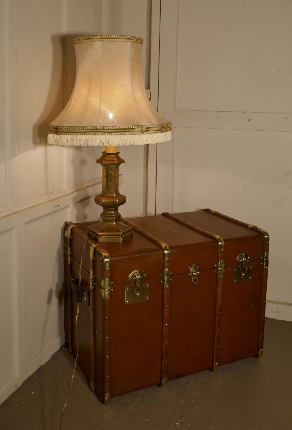 Chunky French Brass Table Lamp View II
