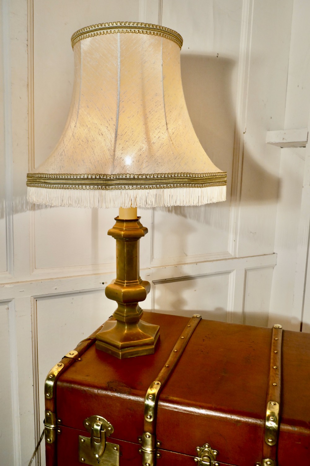 Chunky French Brass Table Lamp View V