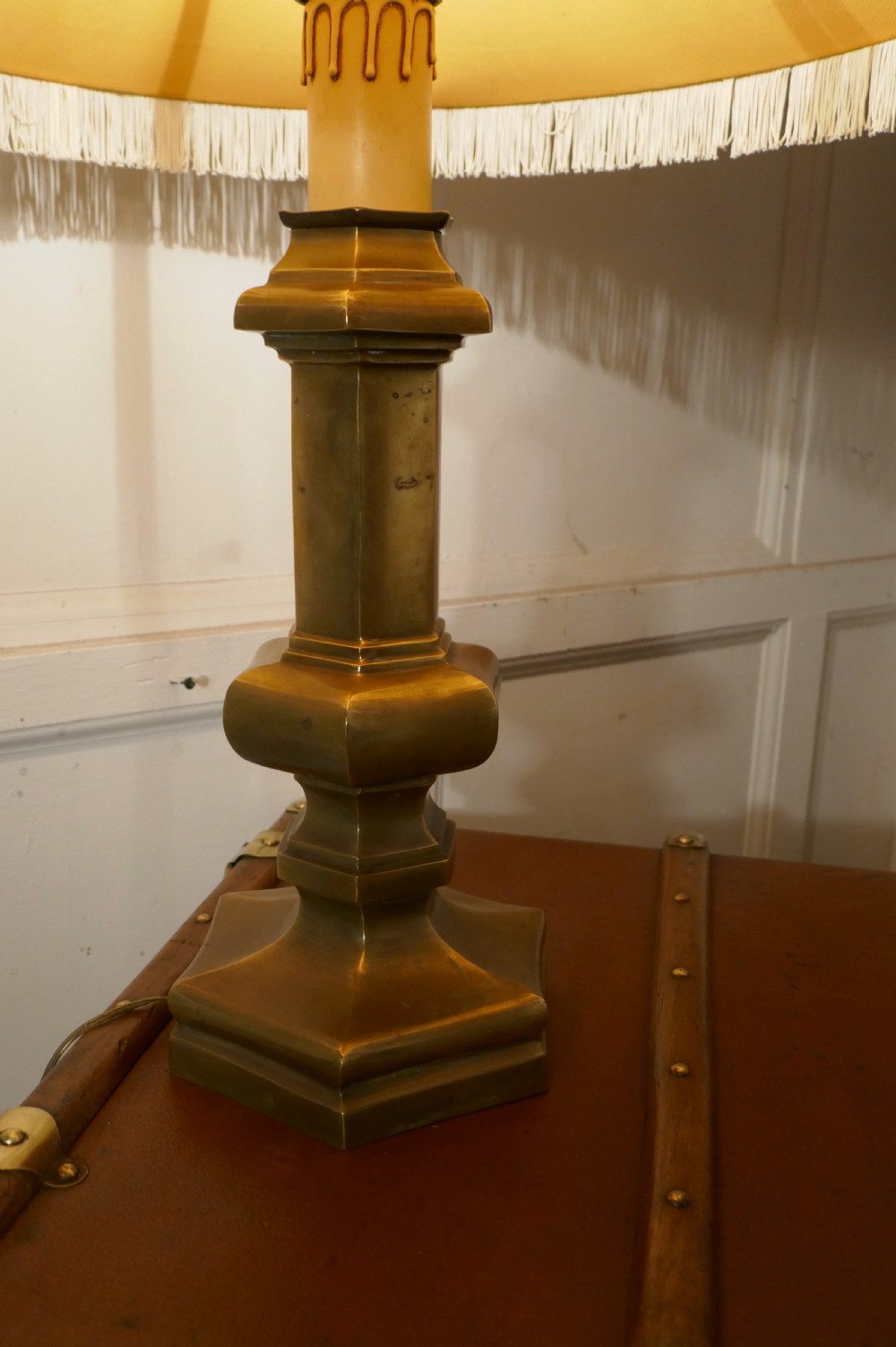 Chunky French Brass Table Lamp View VI