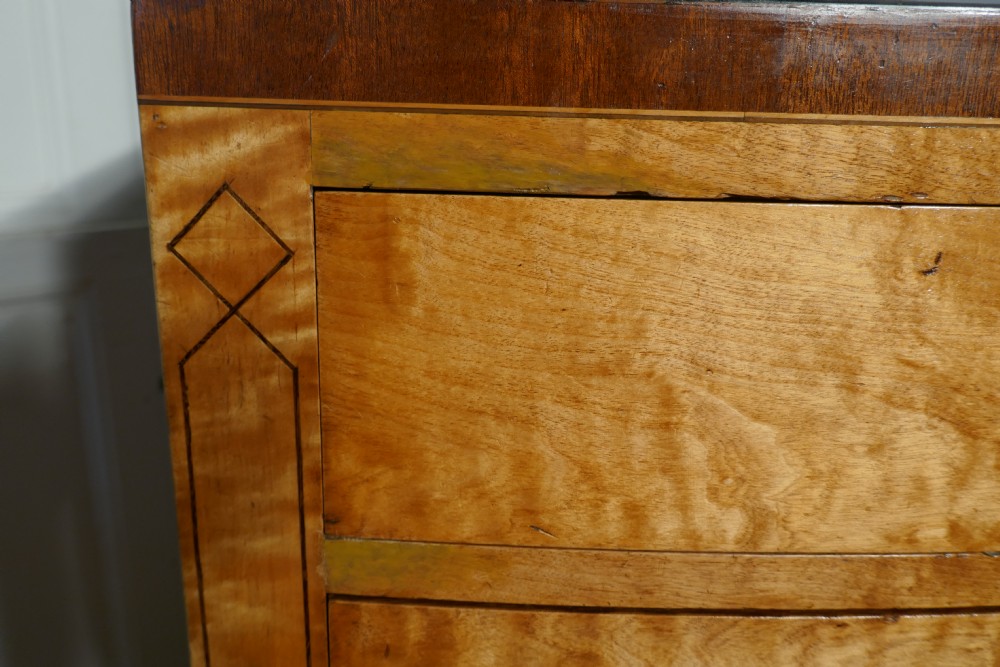 Art Deco 4 Drawer Bow Front Chest of Drawers in Bird’s Eye Maple View VIII