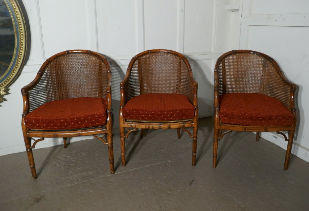 A Set of 6 Art Deco Golden Simulated Bamboo Dining Chairs View IV