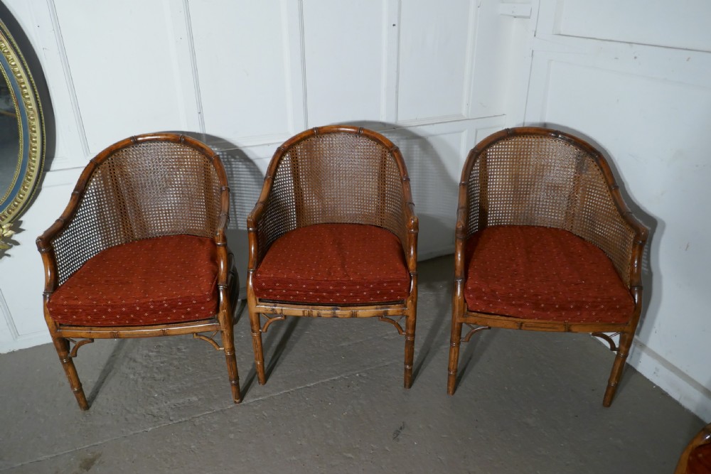 A Set of 6 Art Deco Golden Simulated Bamboo Dining Chairs View V