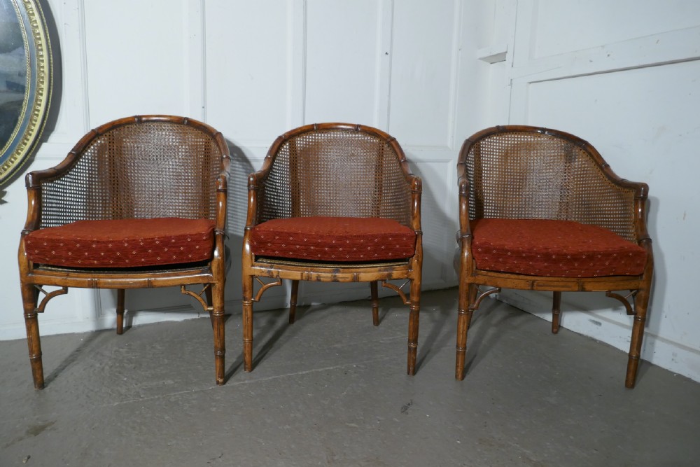 A Set of 6 Art Deco Golden Simulated Bamboo Dining Chairs View VI
