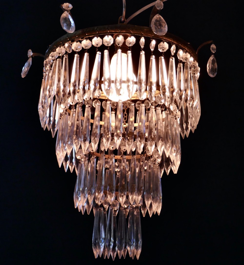 A Charming  Art Deco 4 Tier Waterfall Pendant Chandelier View II