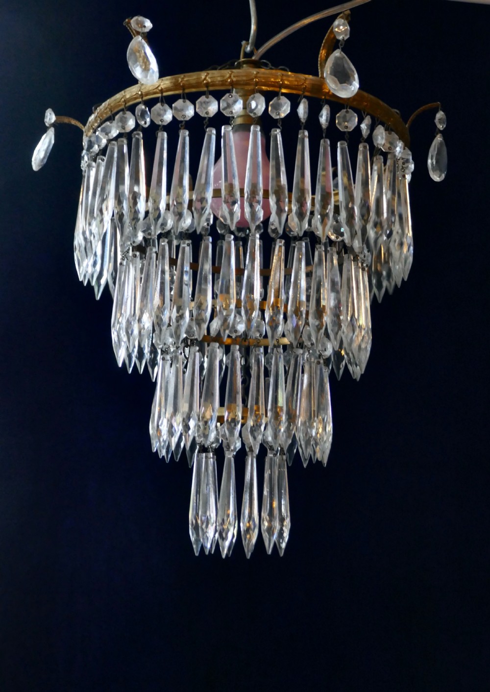 A Charming  Art Deco 4 Tier Waterfall Pendant Chandelier View VI