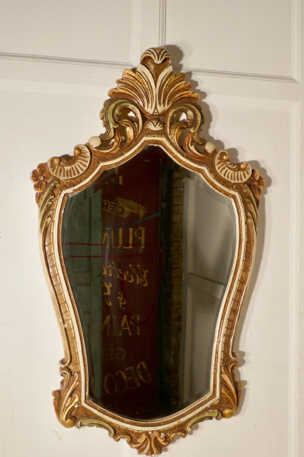 Carved and Painted Italian Console or Hall Table with Matching Mirror View IV
