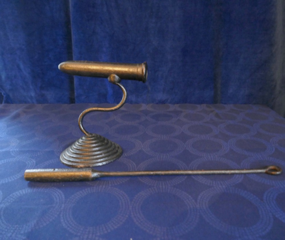 19th century Goffering Flat Iron (or Tally Iron) Complete with Heating Poker  View II
