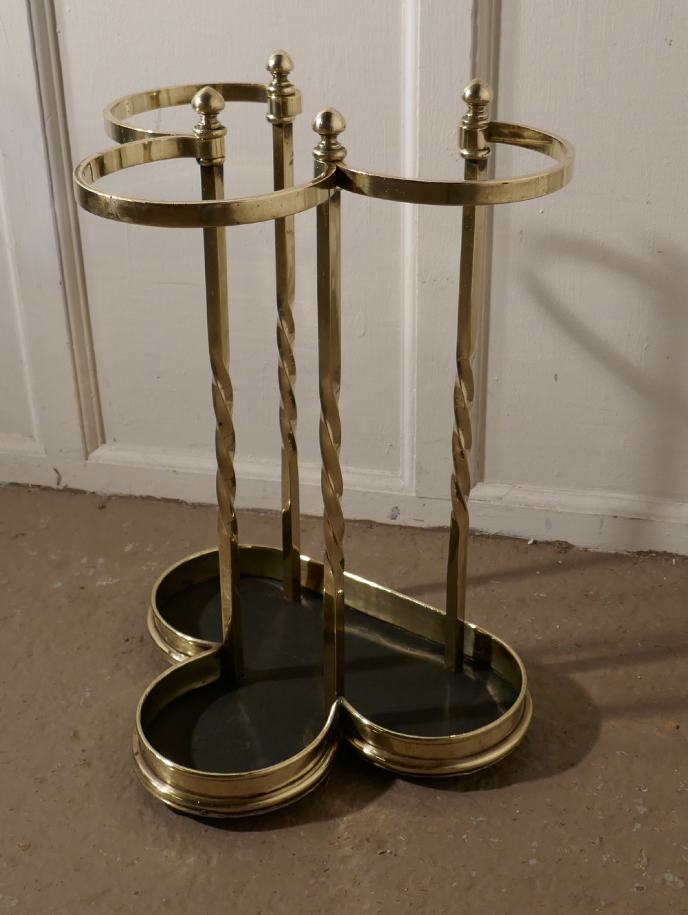 Irish Shamrock Cast Iron and Brass Walking Stick Stand or Umbrella Stand