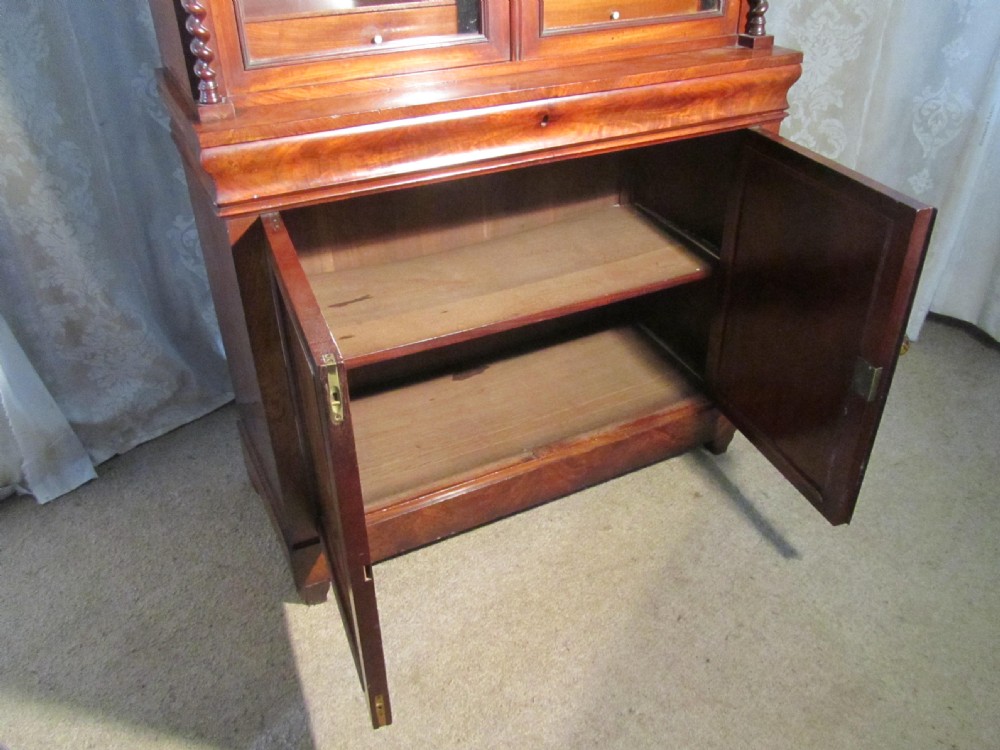 William IV Scottish Flame Mahogany Secretaire Bookcase View V